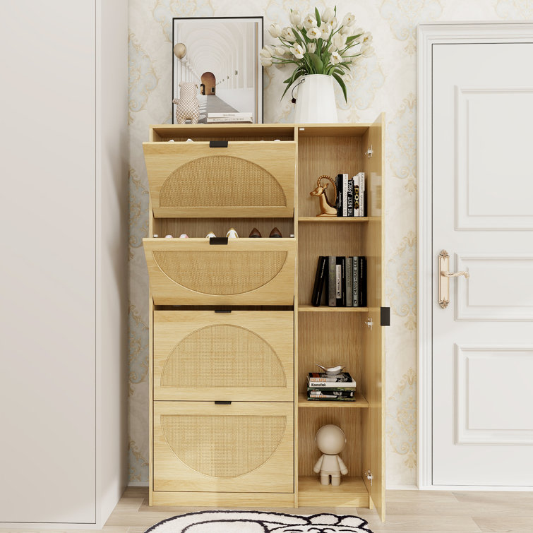 BreeBe Brown Slim Storage Cabinet with Shelves | Mathis Home
