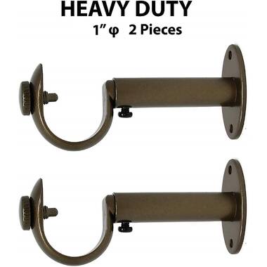 2 PCS Curtain Pole Holder Bracket Hook Heavy Duty Rod Brackets Window Hooks