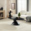 Table basse elliptique en forme de pierre Lucky, design minimaliste moderne avec base sculpturale pour petits espaces, noir-346053899