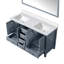 Meuble-lavabo moderne double avec comptoir en quartz et miroir-881160452