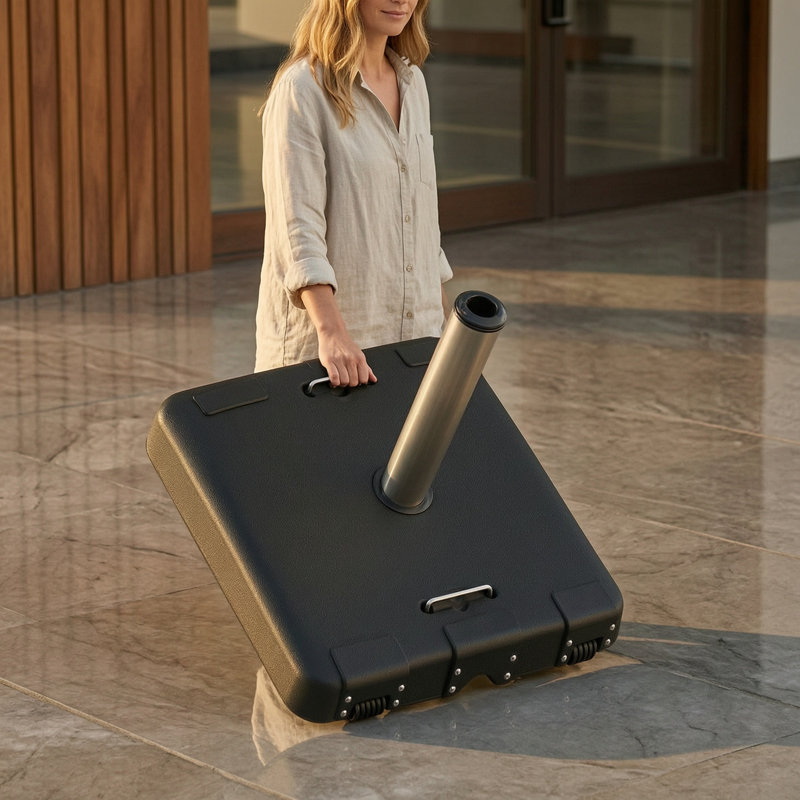 Outdoor 114-pound Square Black Umbrella Base