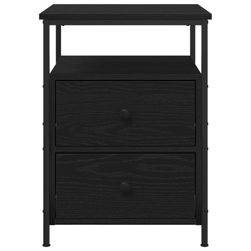 Bedside Cabinet Black Oak 44X45x60 Cm Engineered Wood
