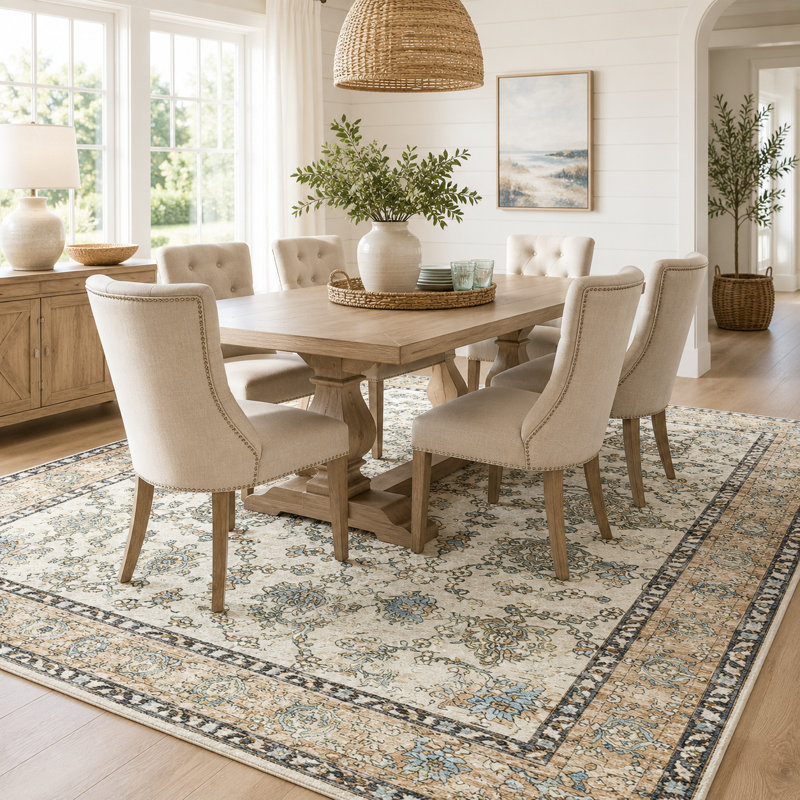 Fillender Washable Soft Vintage Rug Fashion Floral Rug For Living Room Dorm Decor, Rectangle 6' x 9'