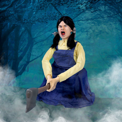 Haunted Hill Farm Axe Me Something by Tekky, Battery-Operated, Motion, Sound Activated Animatronic