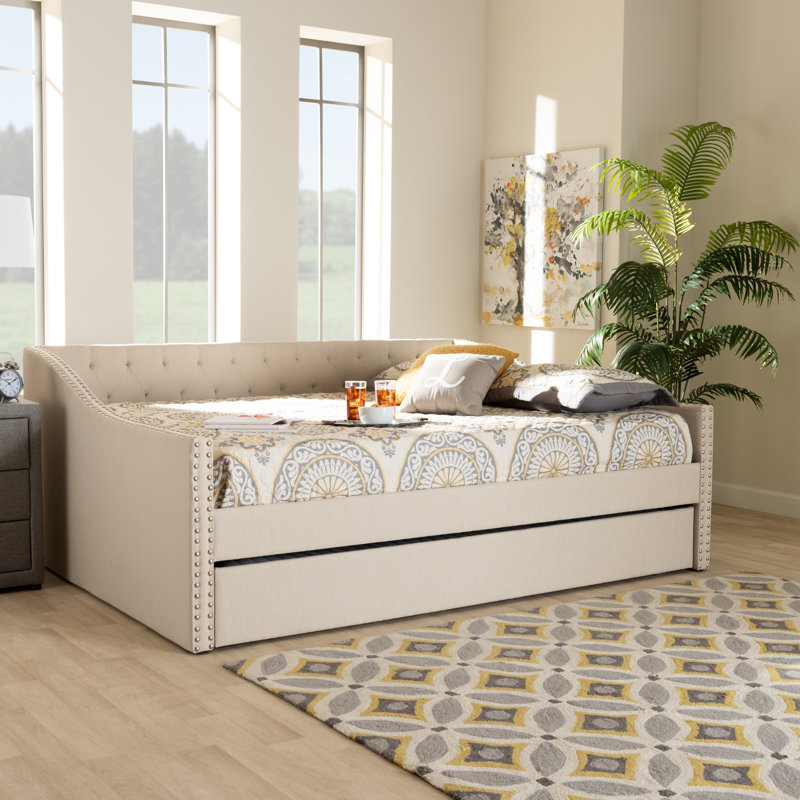 Weldon Upholstered Daybed, Queen, Beige