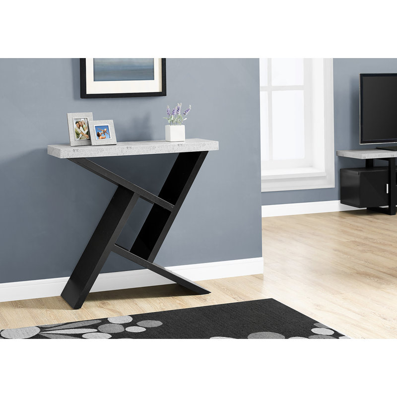 Table d'appoint, console, vestibule, étroit, canapé, stratifié gris et noir, contemporain, moderne, Noir