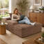 Chaise longue rembourrée en velours côtelé 67 po, canapé-lit à assise profonde avec accoudoirs et coussins, boîte à roulettes compressée sous vide-349881604