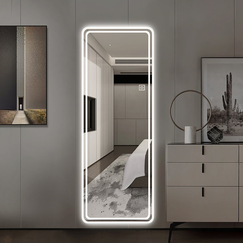 65"X24" Full Length Floor Mirror LED Whole Body Mirror, Wall Mounted  Mirror With Lights, Bedroom Full Size Body Mirror With Dimming & 3 Color Modes