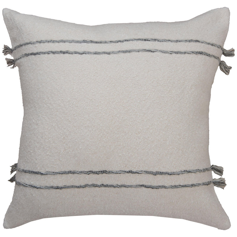 Coussin 100% coton Donny Osmond Home, Gris / Ivoire, Mélange de duvet