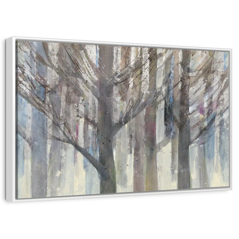 Lumière forêt, Cadre flottant blanc, 25 po x 17 po