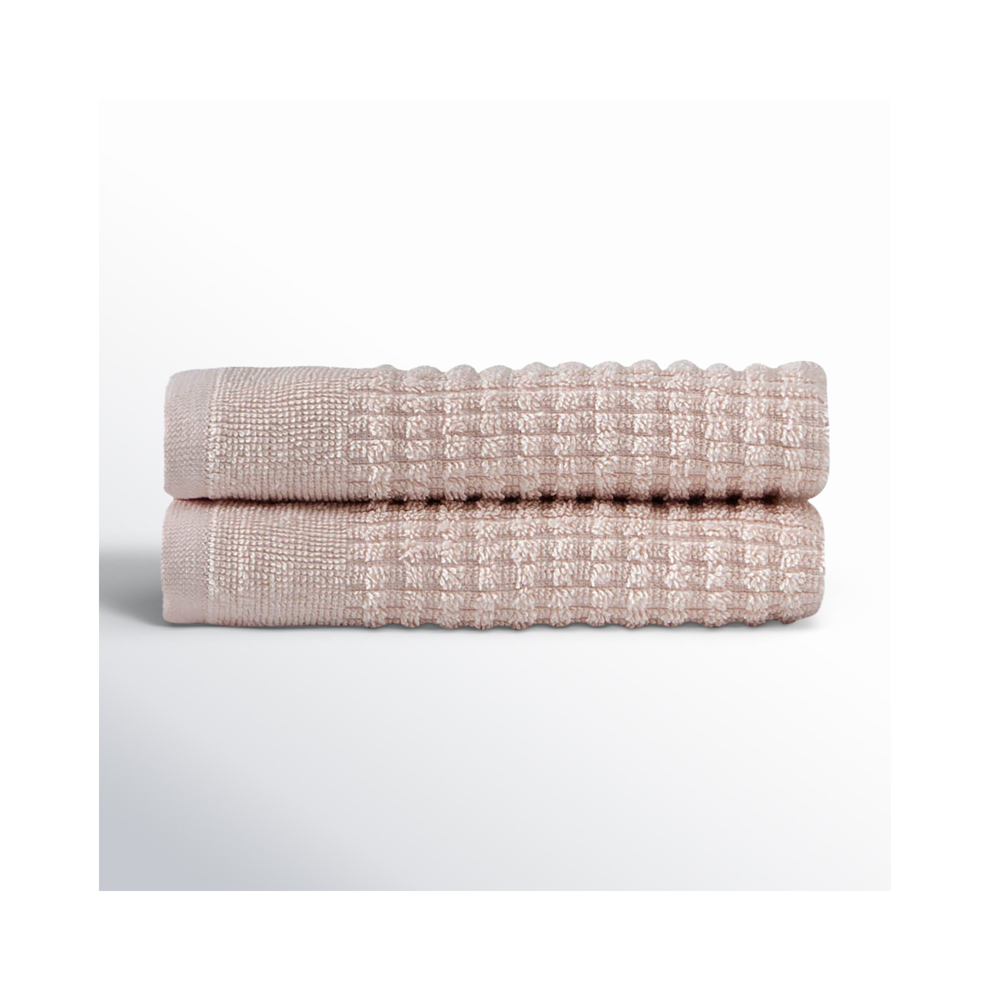Earline 2 Piece Turkish Cotton Washcloth Towel Set, Pink