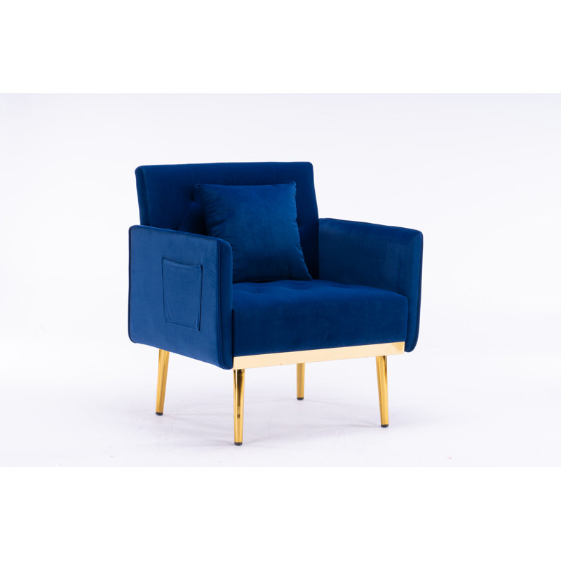 Fauteuil d'appoint 28,3 po de large Snyder, Velours bleu