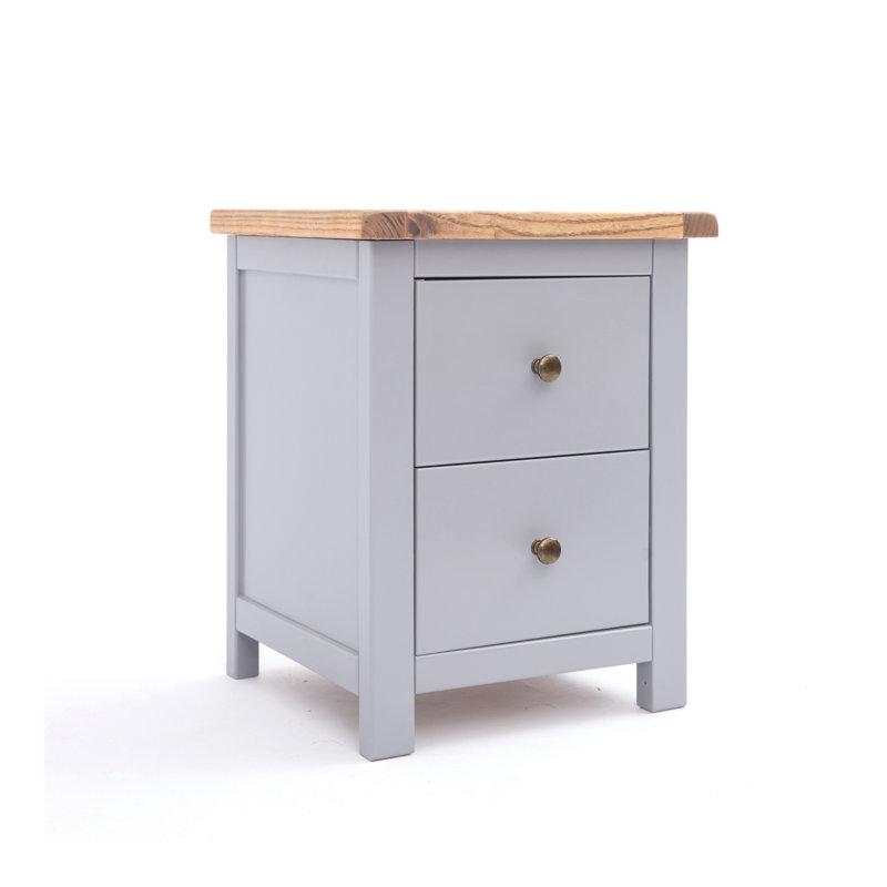 Conley 45cm W Plywood / Laminate Board Bedside Table, Grey/Brown