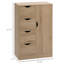 Armoire de rangement autoportante, armoire de plancher de salle de bain avec 4 tiroirs et porte, chêne