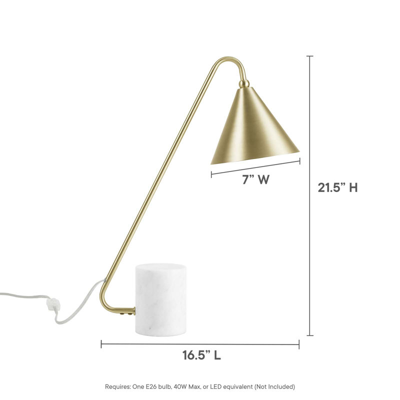 Lampe de bureau en métal Modway Ayla, Or