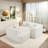 Full-compressed Sofa Modular Sofa Couch With Deep Seating, Two Side Pockets, Three Square Pillows, 2 Cylindrical Pillows And Tufted Design-1365638415
