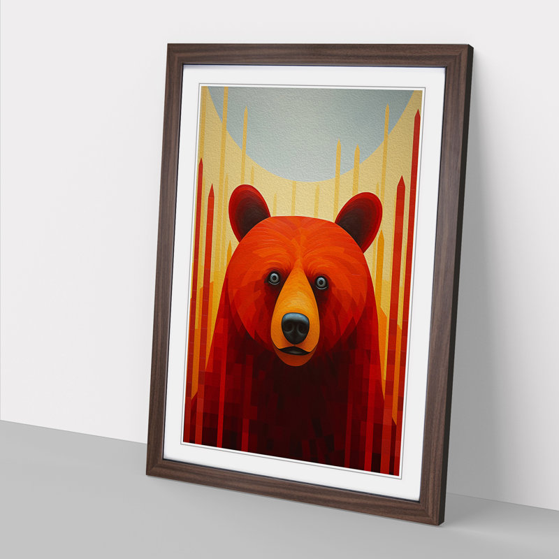 Single Picture Frame Print on Wood, 46cm H x 34cm W, Walnut Framed