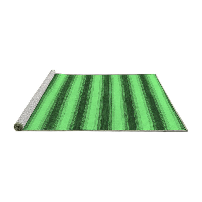Washable Striped Indoor Rug, Round 4'