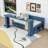 Two Drawers Wooden Daybed with Desk, Shelves and Slats-1575236644-1575237080
