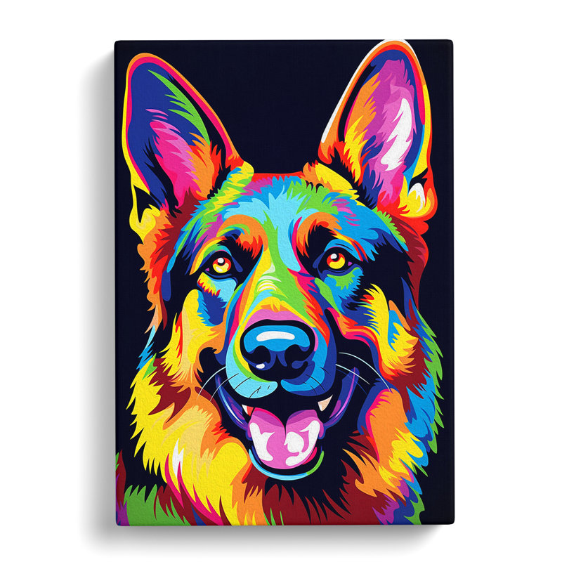 German Shepherd Pop - Wrapped Canvas, 76cm H x 50cm W x 3cm D