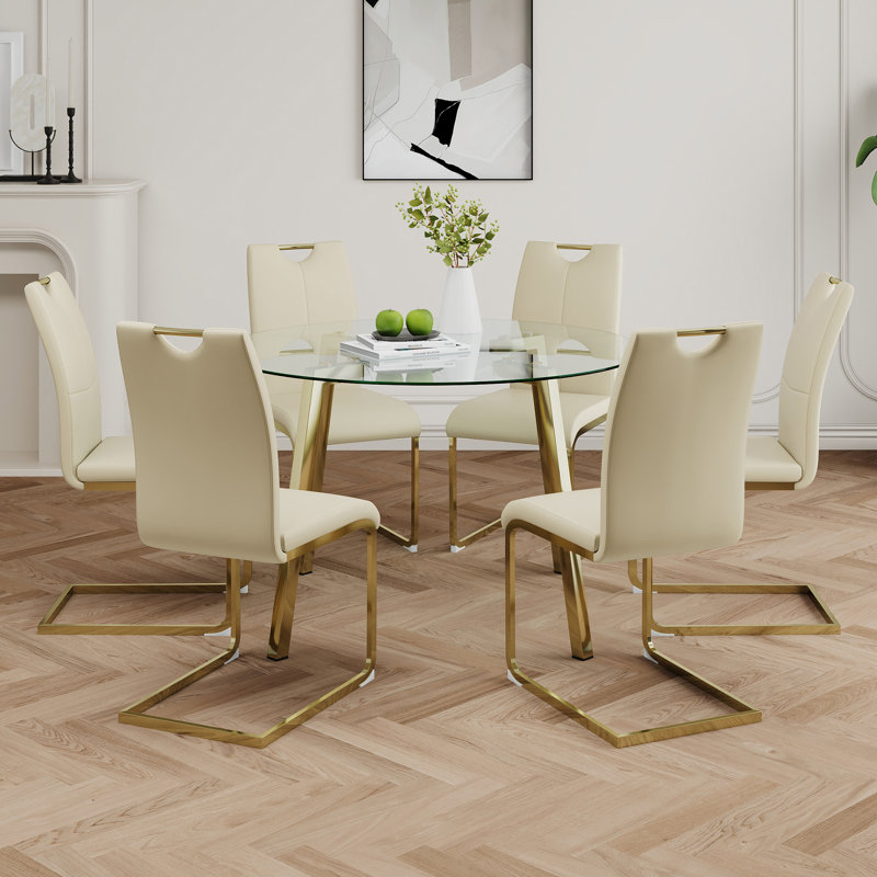 Table ronde en verre de style moderne