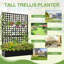 Boîte à fleurs en métal avec treillis, lit de jardin surélevé avec treillis pour plantes grimpantes, boîte à fleurs extérieure avec trous de drainage pour patio, balcon et jardin-1853829391-1853829377