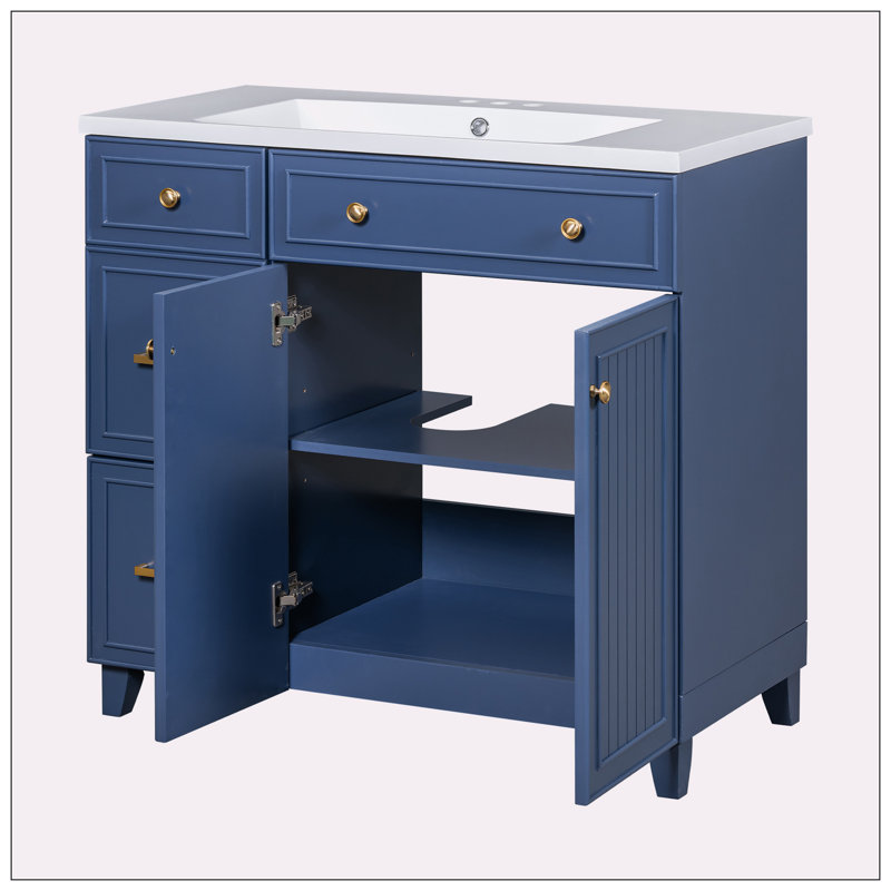 Meuble-lavabo 36 po, Bleu marine