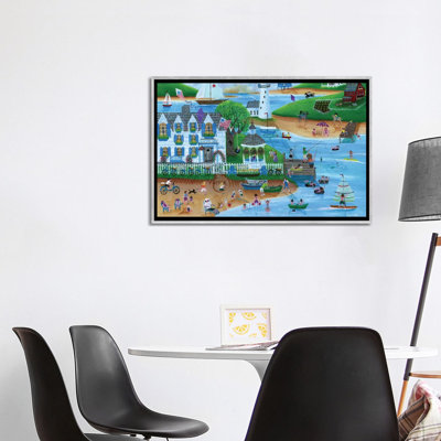 «Folk Art Summertime Fun at Seaport Inn» par Cheryl Bartley - impression d'art graphique
