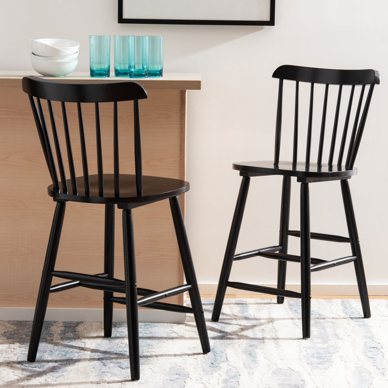 Tabouret Cerian, Tabouret de comptoir (siège d’une hauteur de 24, Noir