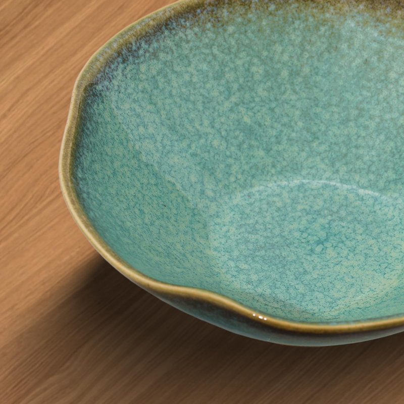 Bol décoratif en céramique de 7,6 po, volants pour toutes les clés de la table d'entrée, décor de bol de table basse, grand bol décoratif fabriqué à la main, bol de poterie Purpourri