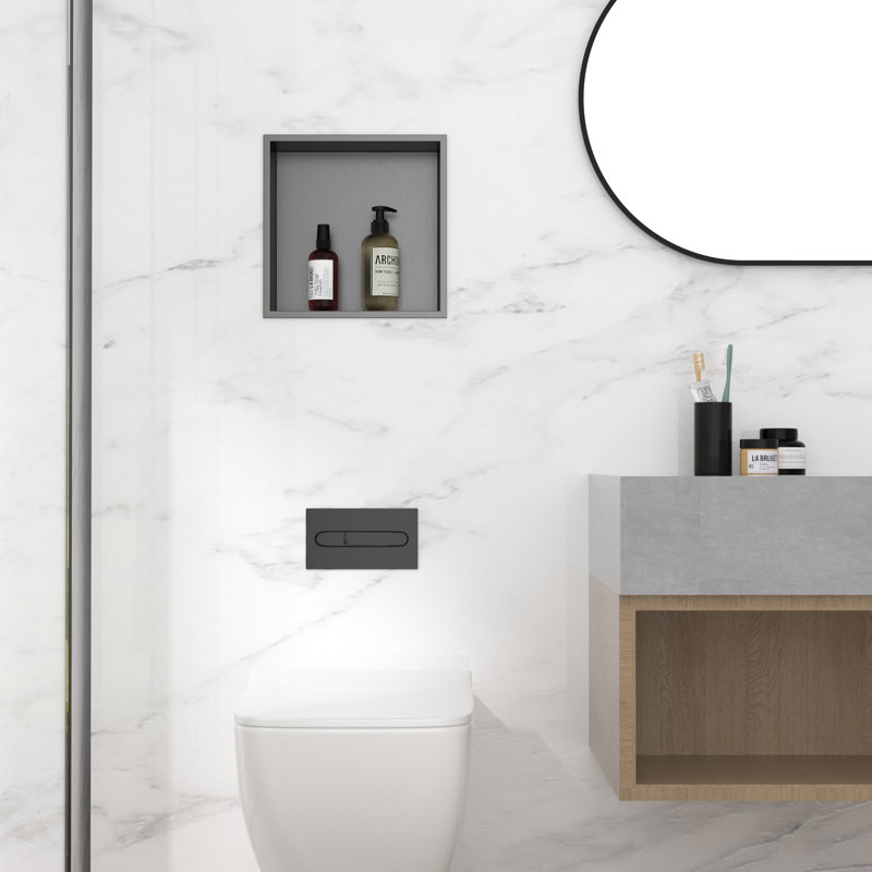 Niche de douche encastrée 12 po x 12 po, Bronze industriel-noir