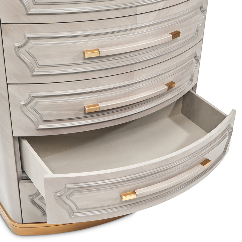  St. Charles 5-Drawer Highboy Chest - Dove Gray