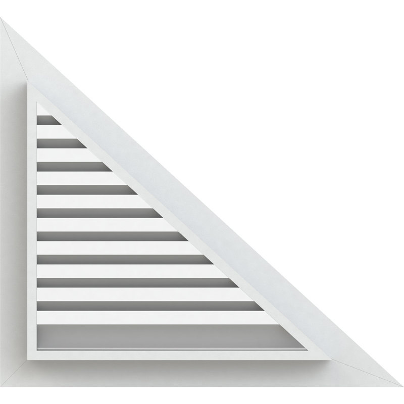Triangle droit en PVC - conduit à pignon gauche avec cadre plat blanc, H 20,875 po x l 41,75 po x P 3 po
