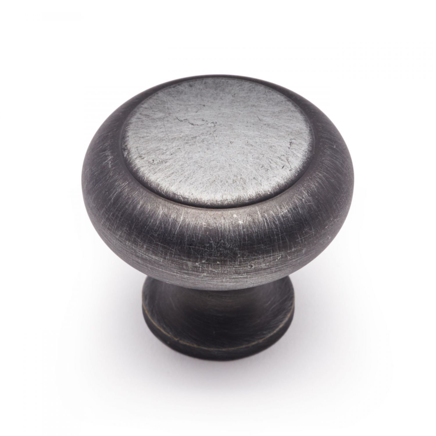 Hollow Plain 1 1/4" Diameter Mushroom Knob CK Series, Distressed Nickel