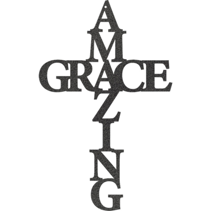 Amazing Grace Cross Wall Décor, Copper, 15" H x 10" W x 0.06" D