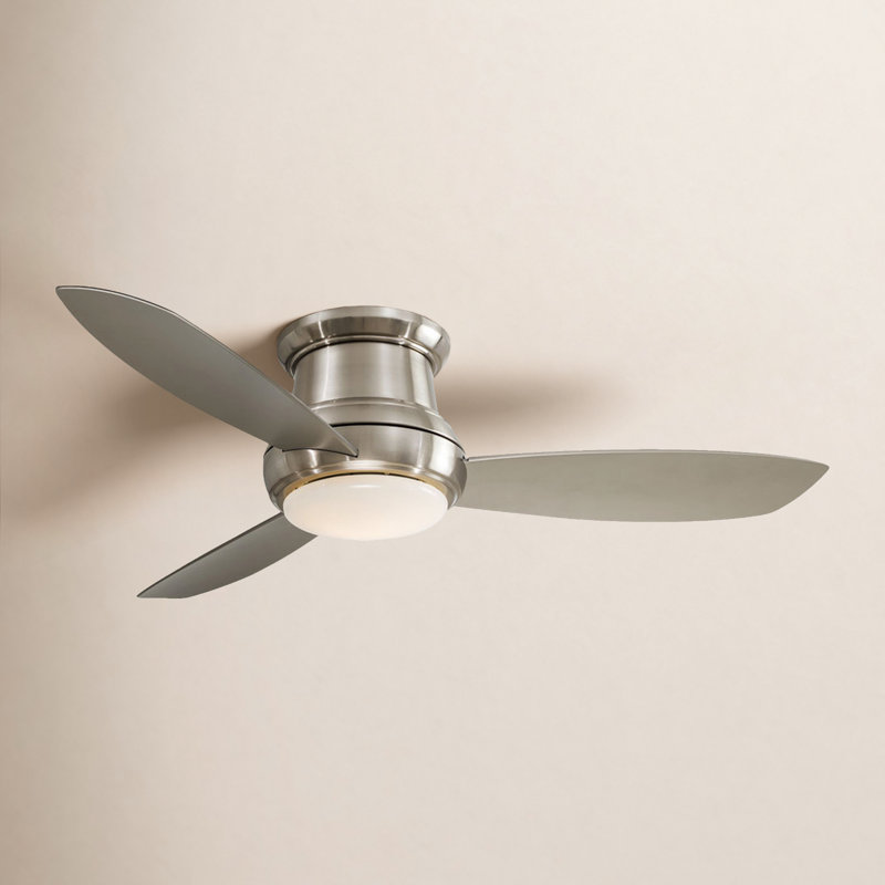 52" Concept II 3 - Blade LED Propeller Ceiling Fan with Remote Control and Light Kit Included, Brushed Nickel, LED