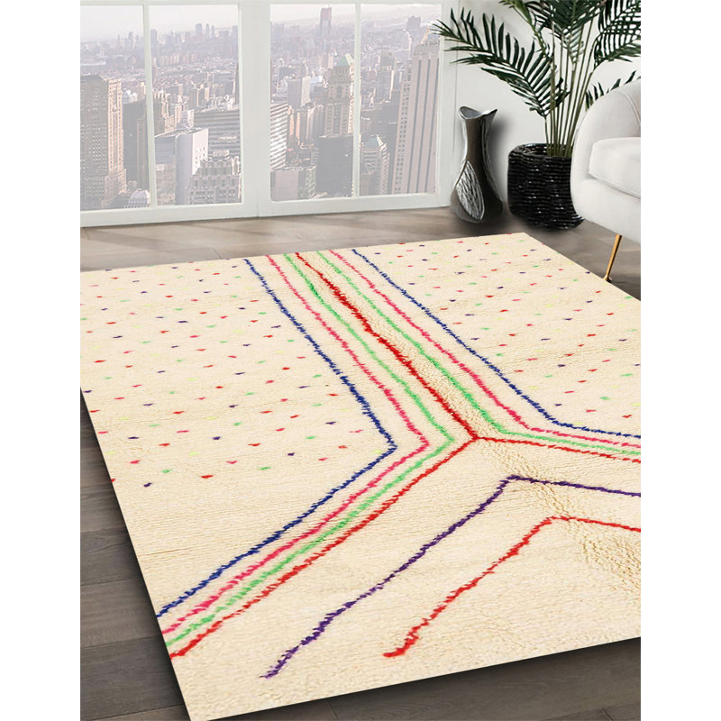 Tapis abstrait moderne 670, Carré 3 pi