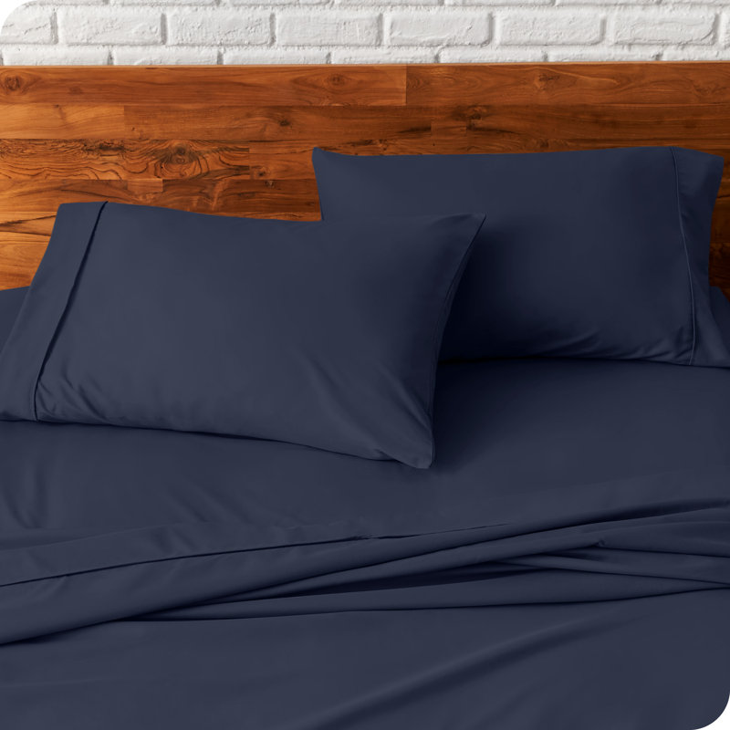 Microfiber Machine Woven - Set of 2, Midnight Blue, 2 Standard Pillowcases