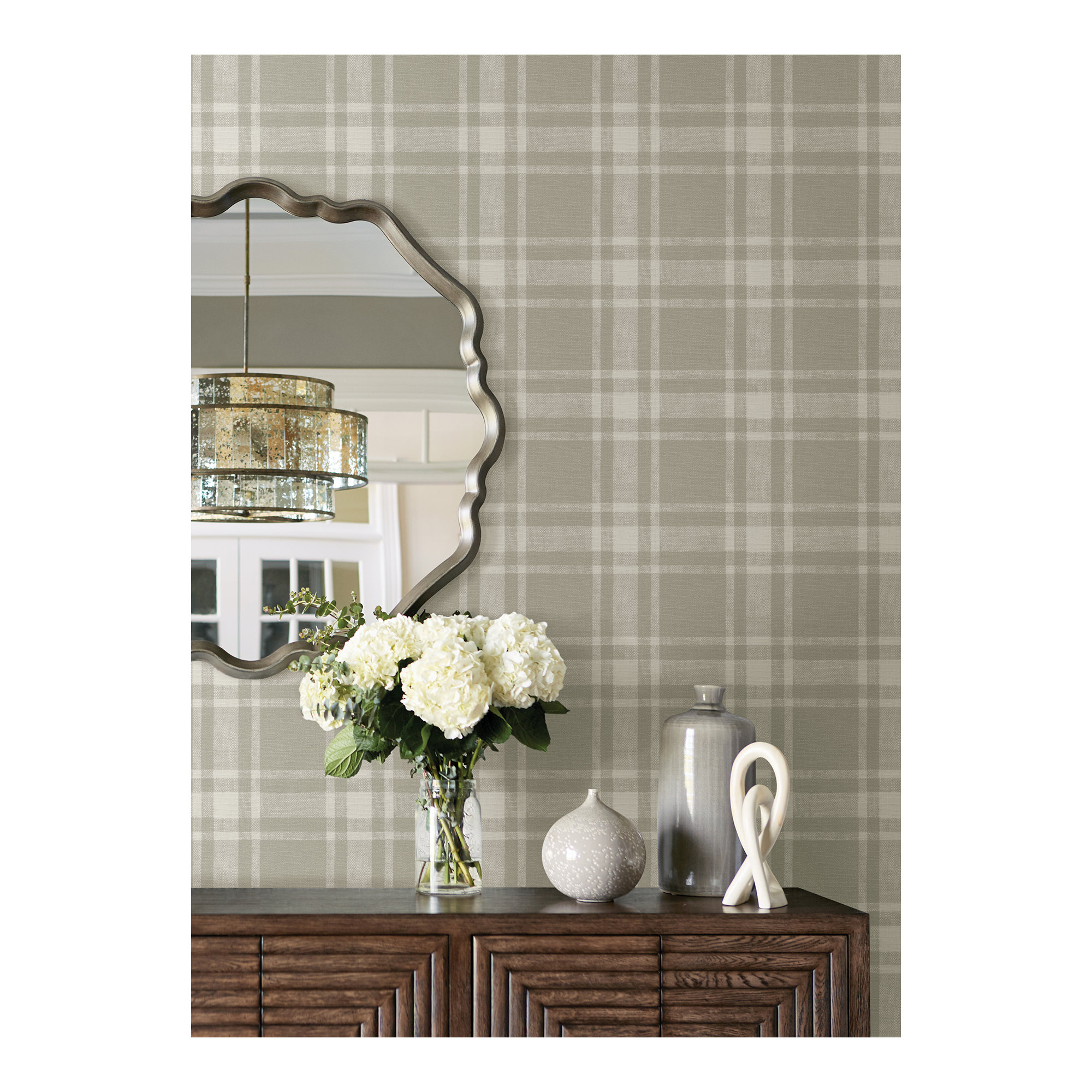 Haslet Checkered Roll, Taupe