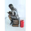 Statue de lecture de bibliothèque sur pile de livres en bronze NIFao 8 po x 6 po x H 15 po
