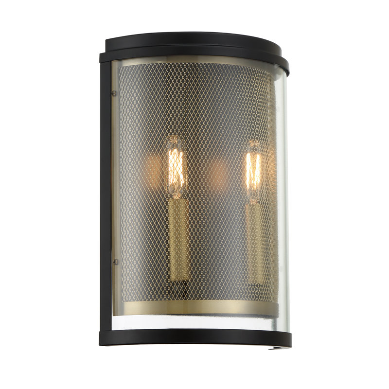 2 lumières charbon et laiton doux