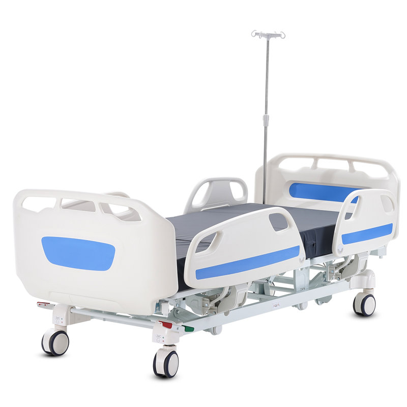 Premium Full Electric Hospital Bed with Memory Foam Mattress and IV Pole