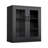Tool Storage Cabinet Black Steel 2-Door Glass (Pre-Hole)-124465179