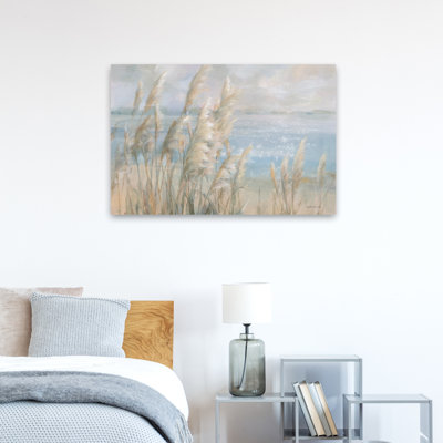 Beach And Blue Seaside Pampas Grass Art
