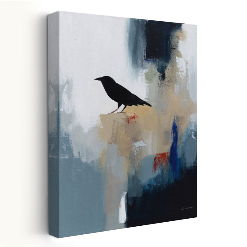 Planification - Corbeau noir et bleu abstrait, H 24 po x l 16 po