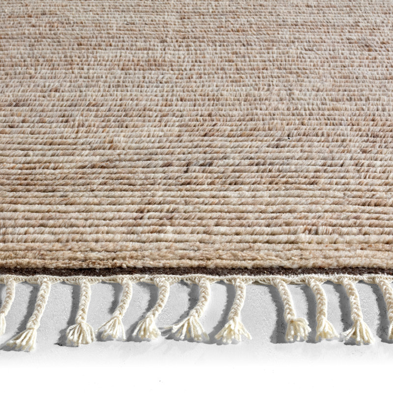 Jaipur Living Alpine ALP06 Handknotted Solid Tan and Brown Area Rug (9'x12'), Rectangle 8' x 10'