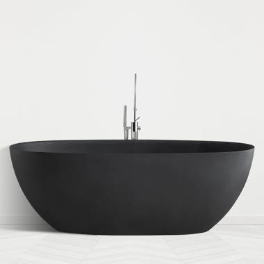 hometrends Matte Black Metal Large Oval Tub with Metal Handle 24 inch W X  14.37 inch D X 10 inch H,1 Piece, Large Oval Tub 