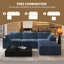 Canapé modulaire Boneless LoveSeat Cloud, canapé en velours côtelé l 78,7 po avec repose-pieds, 3 pièces, aucun assemblage requis-1812752066-1812752067