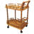 24" Oak Wood Rolling Bar Cart With Wine Storage-67845391