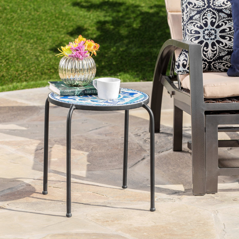 Ceramic Tile End Table,Outdoor Use